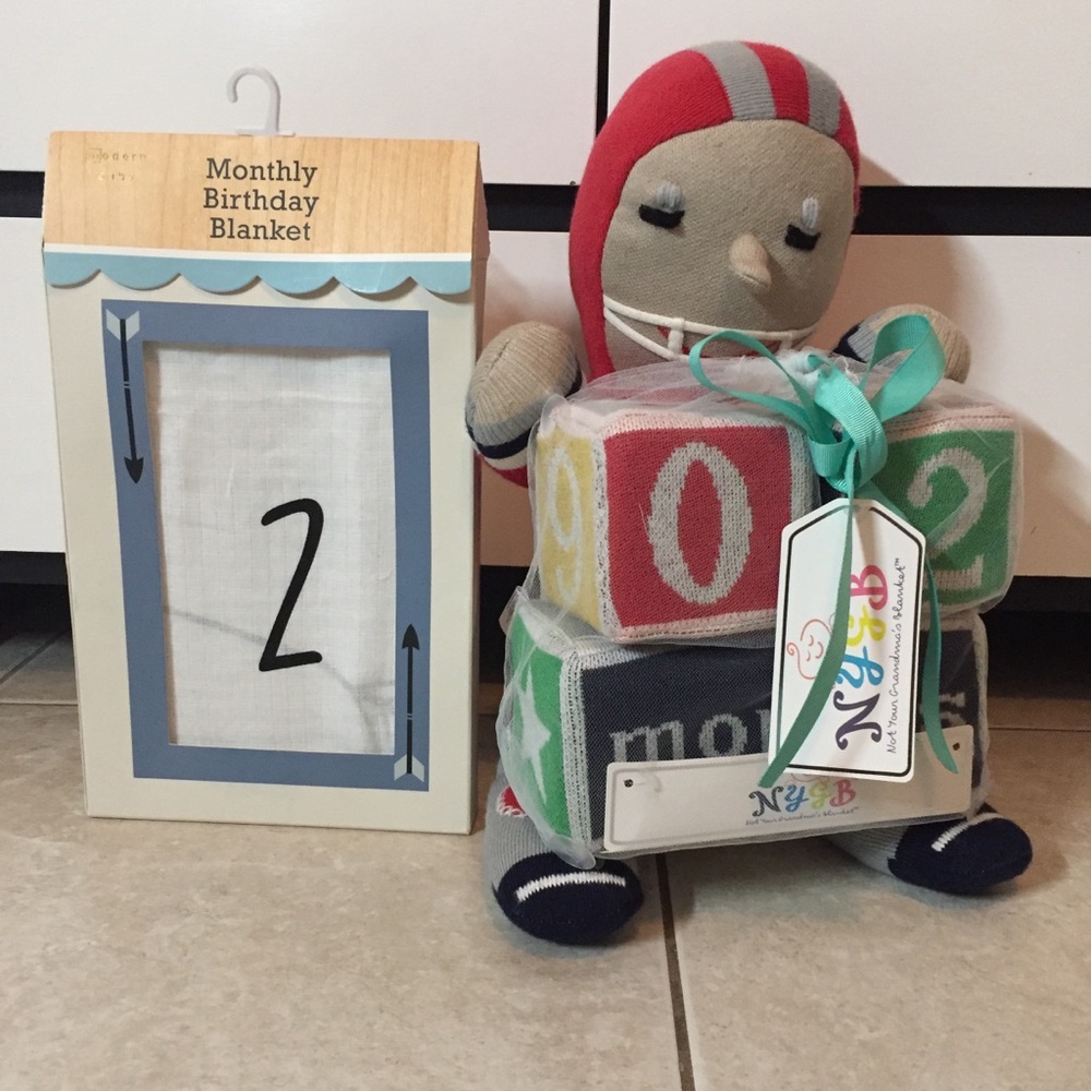 NYGB football super-soft milestone plush